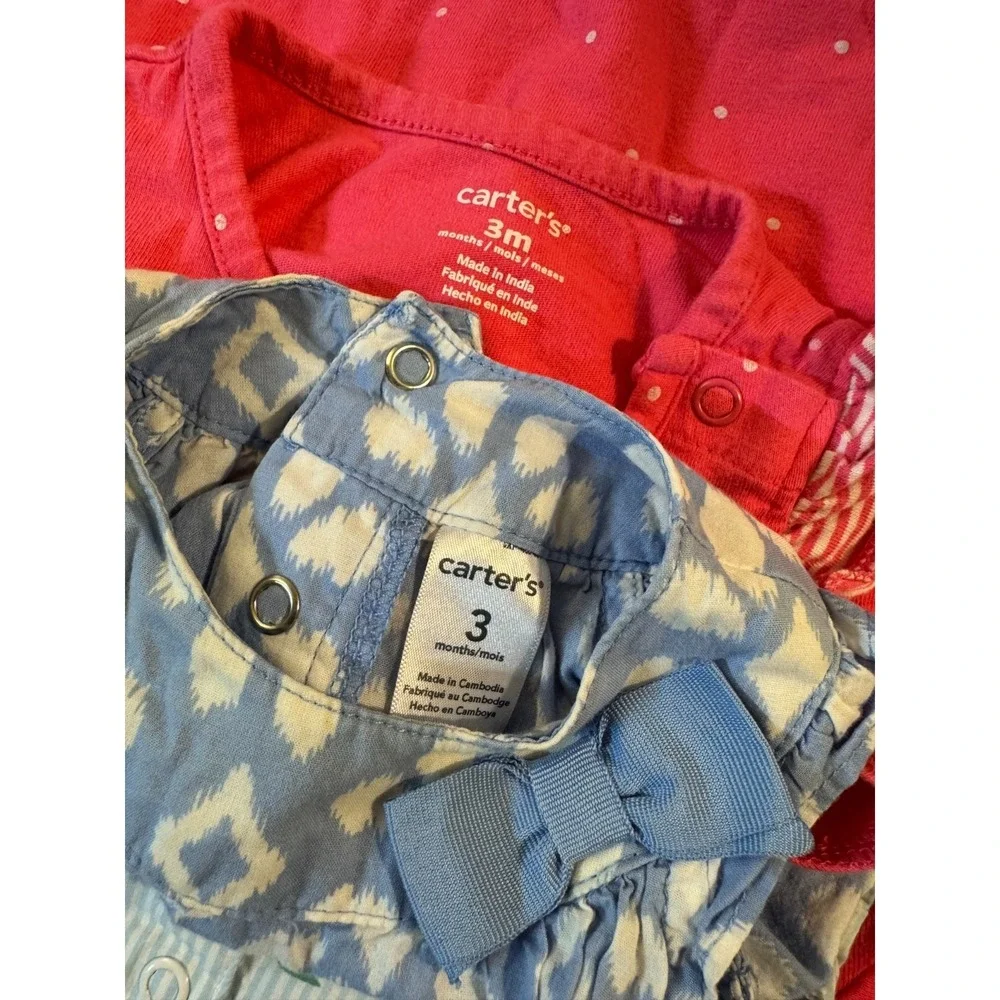 Carters Baby Girl Clothes Lot 3 Months Rompers 1 PC Outfits Summer Shorts Hearts
